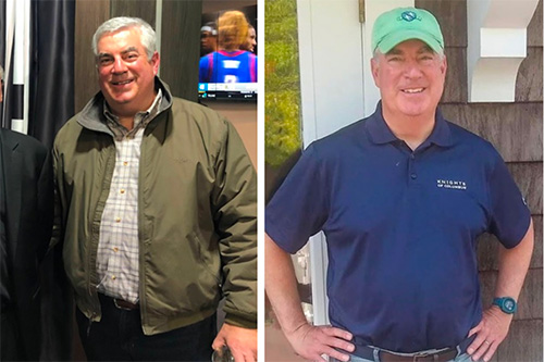 Before and after photos of Peter, who lost 25 pounds with the Mayo Clinic Diet