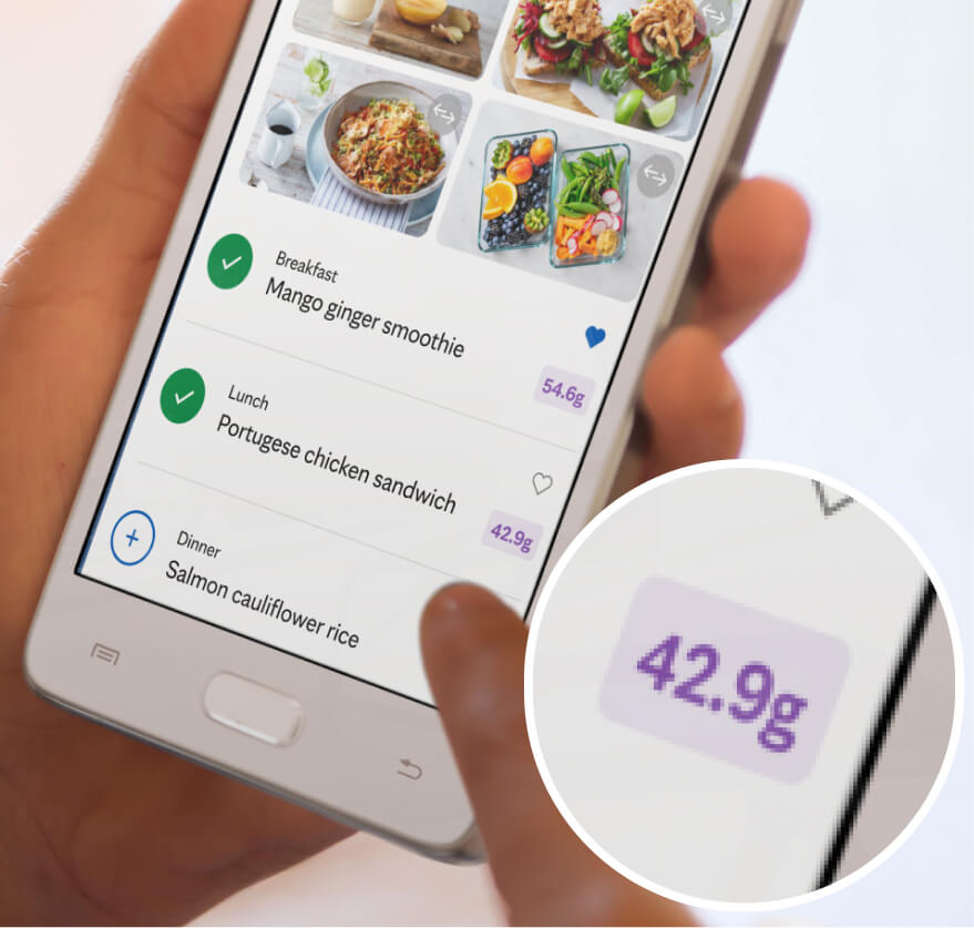 The Mayo Clinic Diet food tracker includes carb counts to help control blood sugar