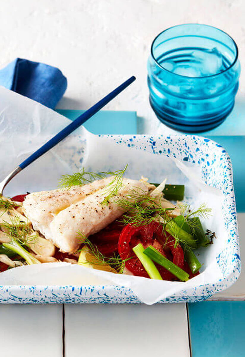 Mediterranean fish and vegetables
