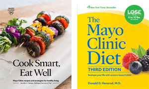 Book covers of Cook Smart, Eat Well and The Mayo Clinic Diet Third Edition